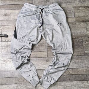 Active Faith In Jesus Name I Play Men's Gray Joggers with Black Detail